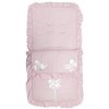 Plain Pink/White Footmuff/Cosytoes With Large Bows & Lace